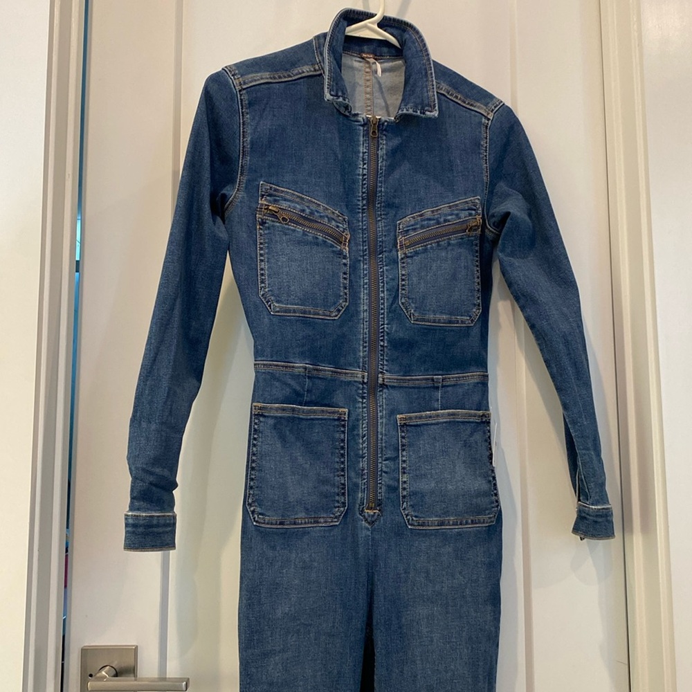 Free People Denim Jumpsuit Coveralls NEW with tags